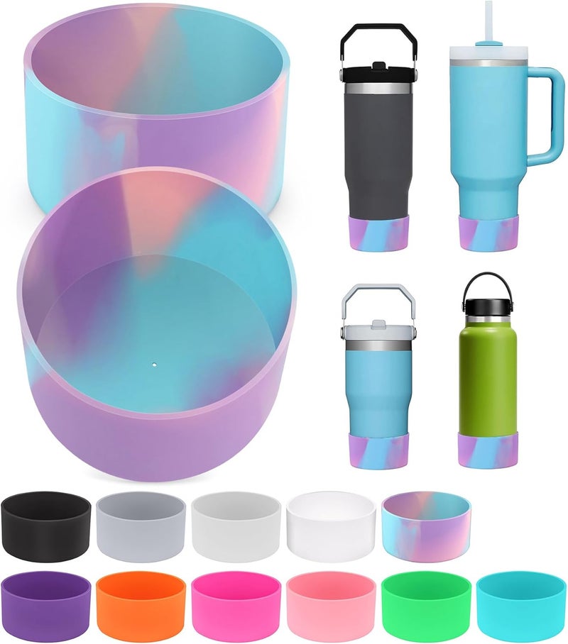 PICcircuit 2PCS for Stanley Boot, Silicone Bottom for Quencher Adventure 40oz 30oz IceFlow 20oz 30oz Bottle&for Hydroflask Tumbler 12-24oz for Stanley Cup Accessories Avoid Scratches&Noise - Image 1